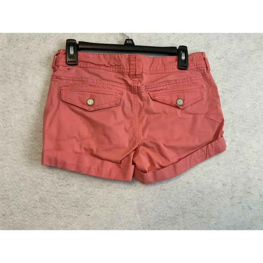 Aéropostale‎ Shorts Womens 4 Pink Chino Short Cuffed Twill Casual Pockets